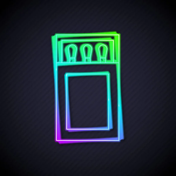 Žhnoucí Neonová Čára Otevřete Krabičku Sirek Černém Pozadí Zobrazí Ikona — Stockový vektor