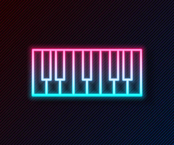 Leuchtendes Neon Line Musik Synthesizer Symbol Isoliert Auf Schwarzem Hintergrund — Stockvektor