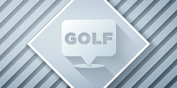 Иконка Этикетки Golf Вырезана Сером Фоне Бумажный Стиль Вектор — стоковый вектор