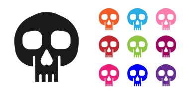 Siyah Kafatası simgesi beyaz arkaplanda izole edildi. Simgeleri renklendirin. Vektör.