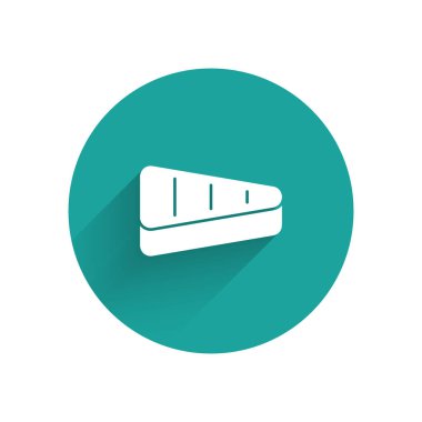 Kağıt kesiği et ikonu mavi arka planda izole edilmiş. Kağıt sanatı tarzı. Vektör.