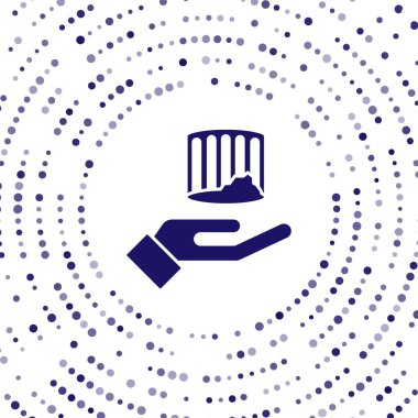 Mavi Kadim sütun simgesi beyaz arkaplanda izole edildi. Soyut çember rastgele noktalar. Vektör.