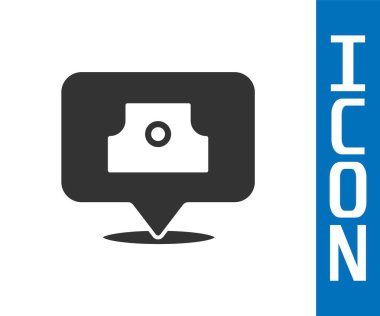 Gri püskürtme başlığı simgesi beyaz arkaplanda izole edilebilir. Vektör.