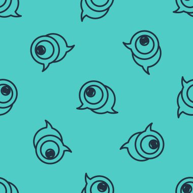 Siyah çizgi bilardo bilardo topu 8 numaralı ikon yeşil arka planda izole edilmiş pürüzsüz desen. Vektör.