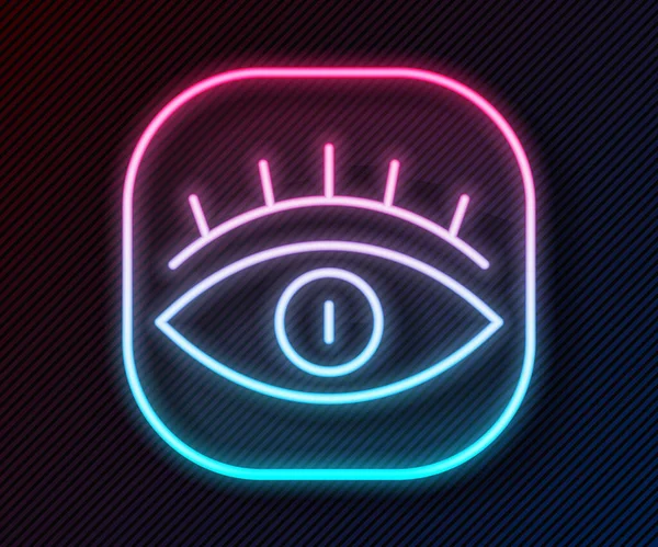 Glowing Neon Line Masons Symbol All Seeing Eye God Icon — Stock Vector