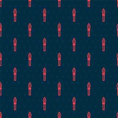 Kırmızı çizgi Ortaçağ mızrak ikonu siyah arkaplanda kusursuz desen izole etti. Ortaçağ silahı. Vektör.