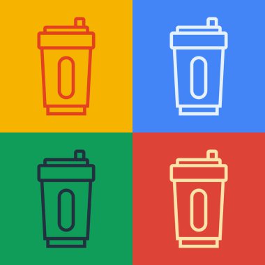 Renkli arka planda izole edilmiş su ikonu olan pop sanatları serisi. Vektör.