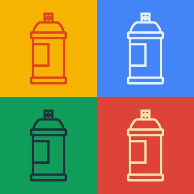 Pop sanat eseri boya kutusu ikonu renk arkaplanında izole edilmiş. Vektör.