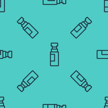 Yeşil arkaplanda siyah çizgi kalem simgesi izole edilmiş pürüzsüz desen. Vektör.