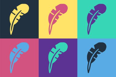 Pop Art Feather kalem simgesi renk arkaplanında izole edildi. Vektör.