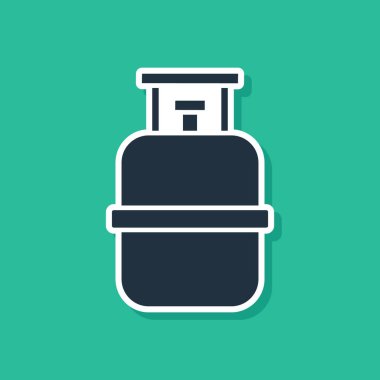 Propan benzin deposu simgesini siyah beyaz arkaplanda izole et. Yanabilir benzin deposu ikonu. Vektör.