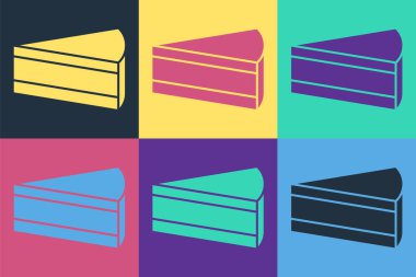 Popüler sanat simgesi renkli arkaplanda izole edilmiş. Doğum günün kutlu olsun. Vektör.