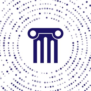 Mavi Kadim sütun simgesi beyaz arkaplanda izole edildi. Soyut çember rastgele noktalar. Vektör.