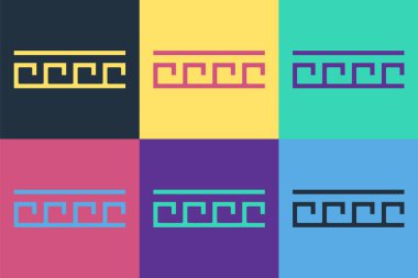 Pop Art Antik Yunan desen simgesi renk arkaplanında izole edildi. Vektör.