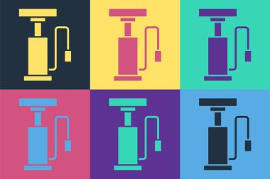 Pop Art Bisiklet Hava Pompası ikonu renk arkaplanında izole edildi. Vektör.