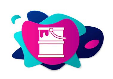 Beyaz arkaplanda izole edilmiş renkli kova simgesi. Sıvı şekilli soyut pankart. Vektör.