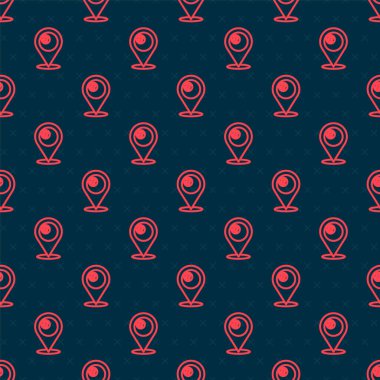 Kırmızı çizgi haritalı bilardo topu ile bilardo topu 8 numaralı ikon siyah arka planda izole edilmiş pürüzsüz desen. Vektör.