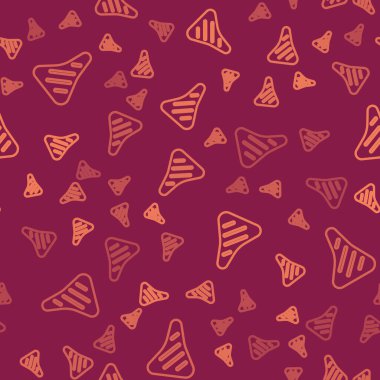 Kahverengi çizgili et ikonu kırmızı arka planda kusursuz desen izole etti. Vektör.