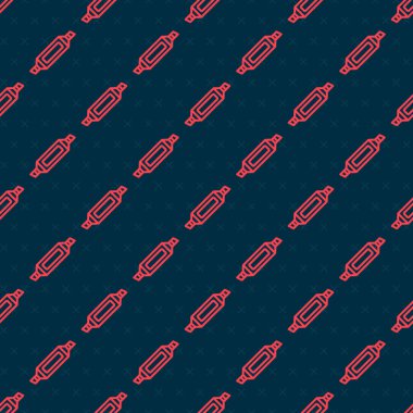 Kırmızı çizgi İşaretleyici kalem simgesi siyah arkaplanda izole edilmiş. Vektör.