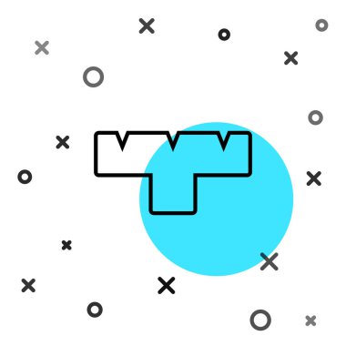 Beyaz arkaplanda siyah çizgi işaret kalem ekleme simgesi izole edildi. Rastgele dinamik şekiller. Vektör.