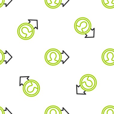 Çizgi işi tanıtım simgesi beyaz arka planda izole edilmiş kusursuz desen. Başarı, başarı, motivasyon iş sembolü, büyüme. Vektör İllüstrasyonu.