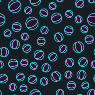 Line Beach top ikonu siyah arka planda izole edilmiş kusursuz desen. Vektör İllüstrasyonu.