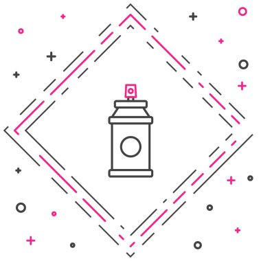 Beyaz arkaplanda çizgi boyası ikonu izole edildi. Renkli taslak konsepti. Vektör İllüstrasyonu.