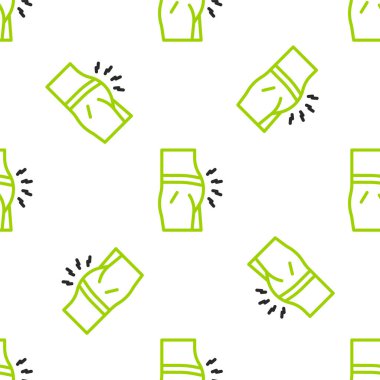 Çizgi Abdominal şişme ikonu beyaz arka planda izole edilmiş pürüzsüz desen. Kabızlık ya da ishal. Vektör.