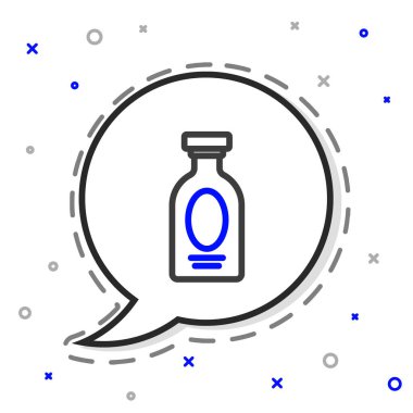 Rom şişesi simgesi beyaz arka planda izole edilmiş. Renkli taslak konsepti. Vektör.