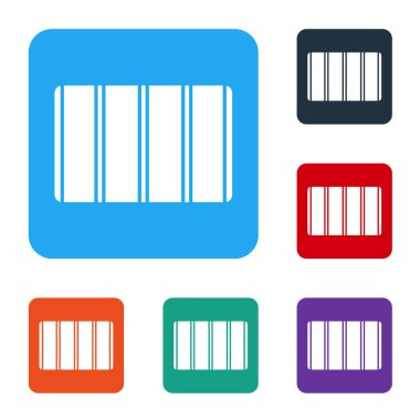 Beyaz renk palet rehber simgesi beyaz arkaplanda izole edildi. Modüler ızgara. Renkli kare düğmelerle simgeleri ayarla. Vektör.