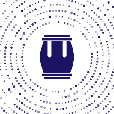 Mavi Davul simgesi beyaz arkaplanda izole edildi. Müzik işareti. Müzik aleti sembolü. Soyut çember rastgele noktalar. Vektör.