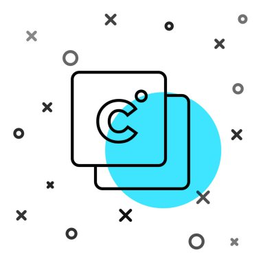 Siyah Celsius simgesi beyaz arkaplanda izole edilmiş. Rastgele dinamik şekiller. Vektör.