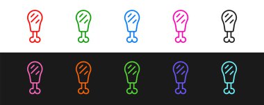 Tavuk budu simgesi siyah beyaz arkaplanda izole edildi. Tavuk budu. Vektör.