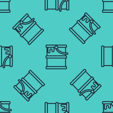 Siyah çizgi boyası ikonu yeşil arka planda izole edilmiş pürüzsüz desen. Vektör.