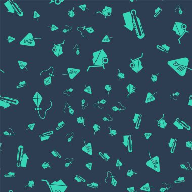 El arabasını toprak, Meteoroloji termometresi, Kite ve Leaf ile ayarla. Vektör.