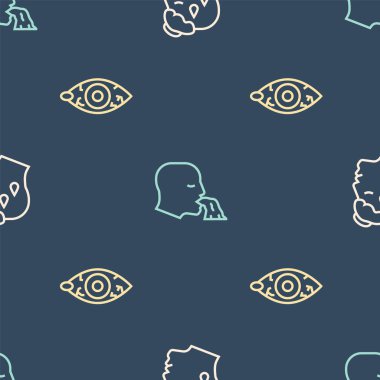 Hat yüksek insan vücut ısısı, kırmızımsı göz ve kusursuz desen üzerine kusma ayarlayın. Vektör.