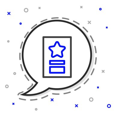 Beyaz arkaplanda satır tebrik kartı simgesi izole edildi. Kutlama için davetiye ya da tebrik kartı şablonu. Renkli taslak konsepti. Vektör İllüstrasyonu.