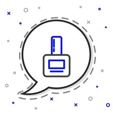 Beyaz arka planda tırnak cilası ikonu izole edildi. Renkli taslak konsepti. Vektör İllüstrasyonu.