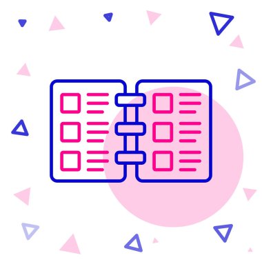 Line Restoran 'ın menü simgesi beyaz arkaplanda izole edildi. Renkli taslak konsepti. Vektör.