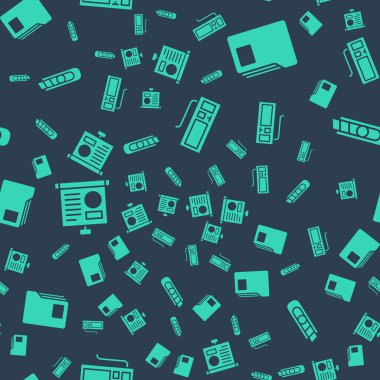 Klavye, Belge klasörü, diyagramlı tebeşir tahtası ve pürüzsüz desenli kırtasiye bıçağını ayarla. Vektör.