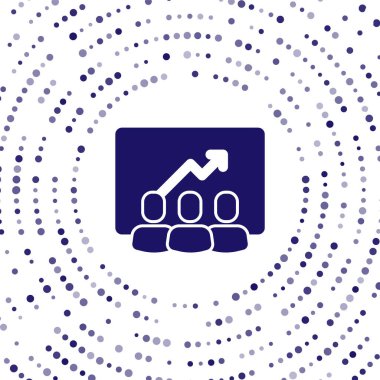 Mavi Proje ekip taban simgesi beyaz arkaplanda izole edildi. İş analizi ve planlama, danışmanlık, takım çalışması, proje yönetimi. Soyut çember rastgele noktalar. Vektör.