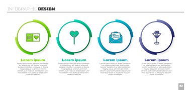 Sevgililer Günü partisi ilanı, lolipop, tebrik kartı ve martini bardağı hazırla. Ticari bilgi şablonu. Vektör.