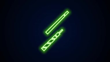 Parlayan neon hattı bilardo simgesi siyah arkaplanda izole edildi. 4K Video hareketli grafik canlandırması