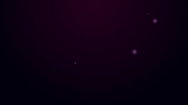 Icono de boliche de línea de neón brillante aislado sobre fondo negro. Animación gráfica de vídeo 4K — Vídeo de stock