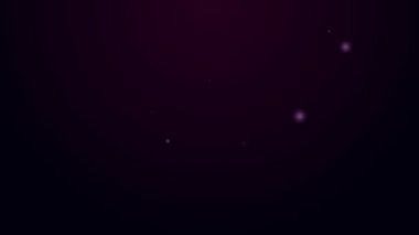 Siyah arkaplanda izole edilmiş bilardo işaret simgesi parlayan neon hattı davası. 4K Video hareketli grafik canlandırması