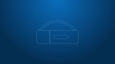 Mavi arka planda beyaz çizgi bilardo sembolü var. 4K Video hareketli grafik canlandırması