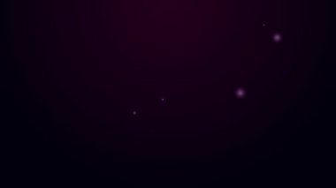 Tee ikonunda parlayan neon hattı golf topu siyah arkaplanda izole edildi. 4K Video hareketli grafik canlandırması