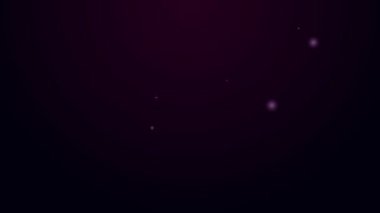 Parlayan neon çizgisi Golf etiketi simgesi siyah arkaplanda izole edildi. 4K Video hareketli grafik canlandırması