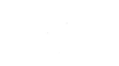 Beyaz arka planda izole edilmiş siyah çizgi haritalı golf kulübü simgesi. 4K Video hareketli grafik canlandırması