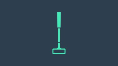 Turkuaz Golf Kulübü ikonu mavi arka planda izole edildi. 4K Video hareketli grafik canlandırması